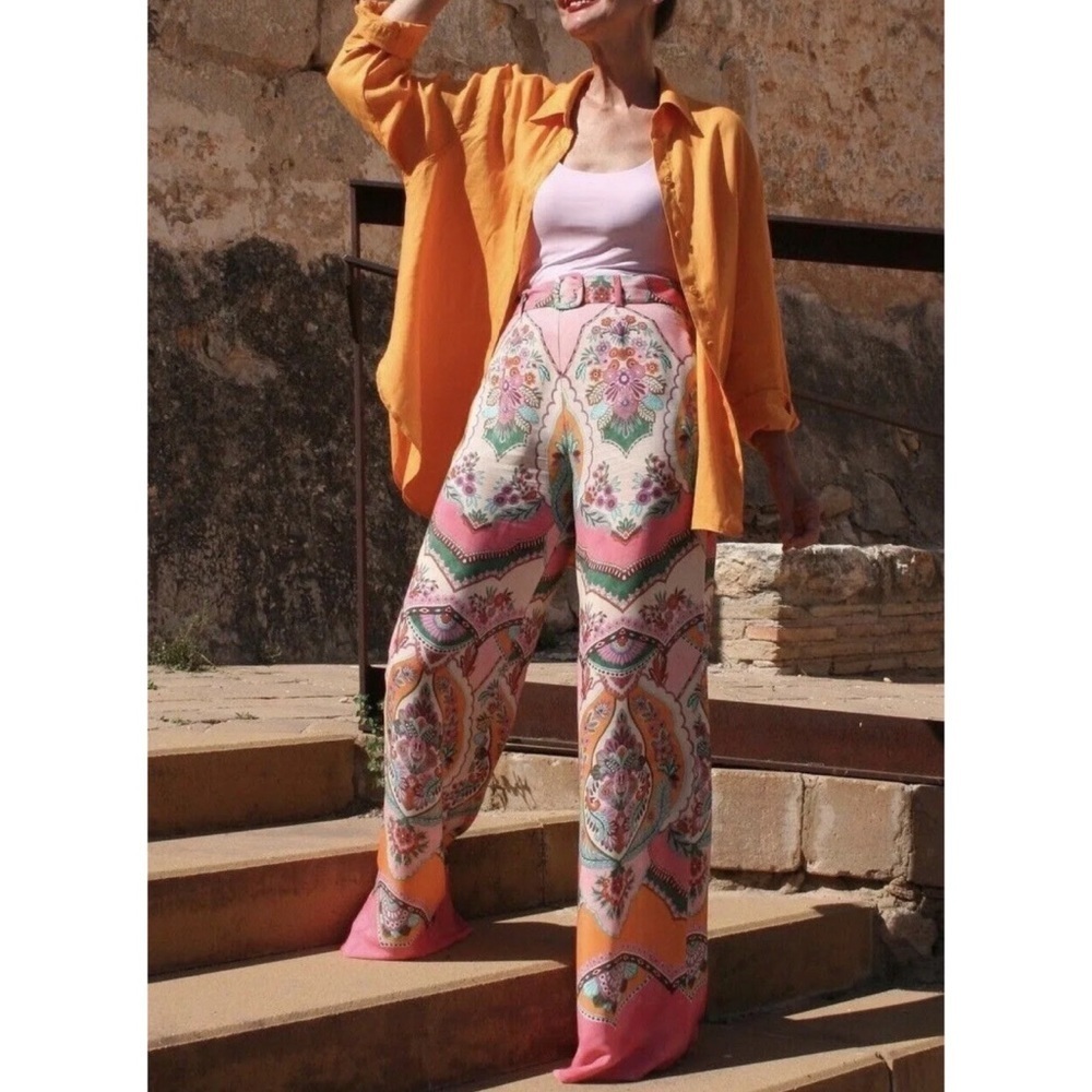 Zara printed wide leg pants - Picture 9 of 9